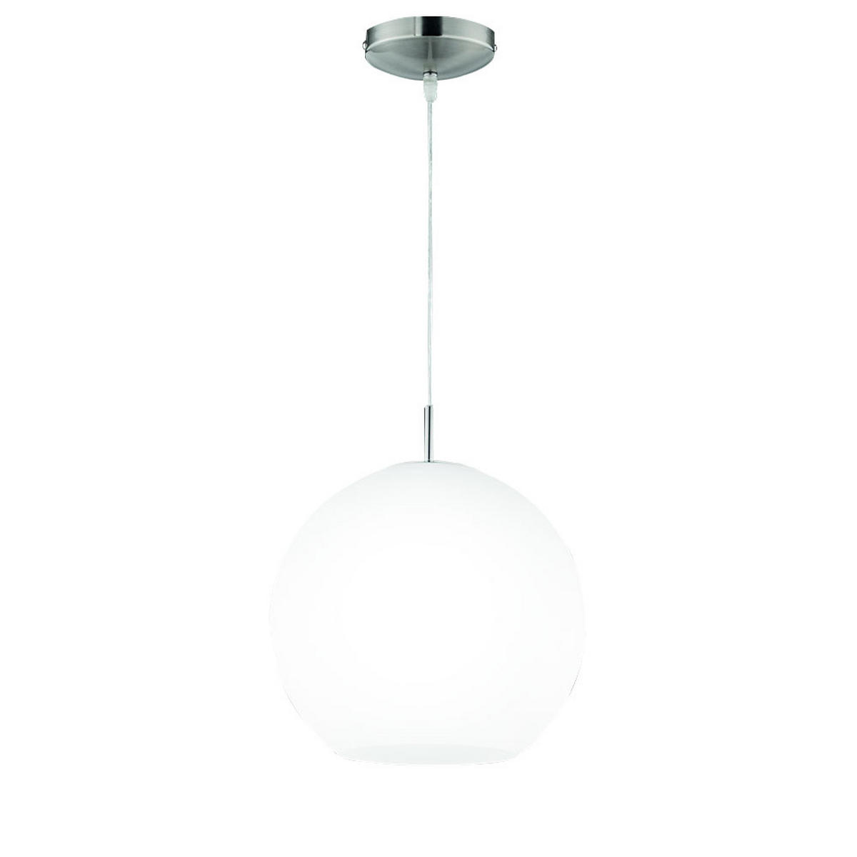 LED HÄNGELEUCHTE MOON Glas Weiß Nickel - Weiß, Glas (30/30/150cm)