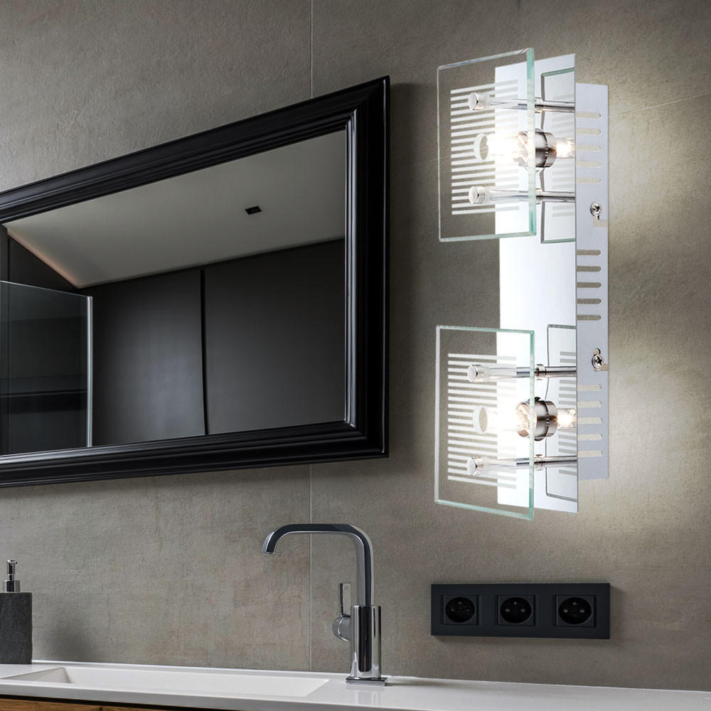 LED WANDLEUCHTE GILMA Metall Silber - Silberfarben, Glas (10/7.5/25cm) - Globo Lighting