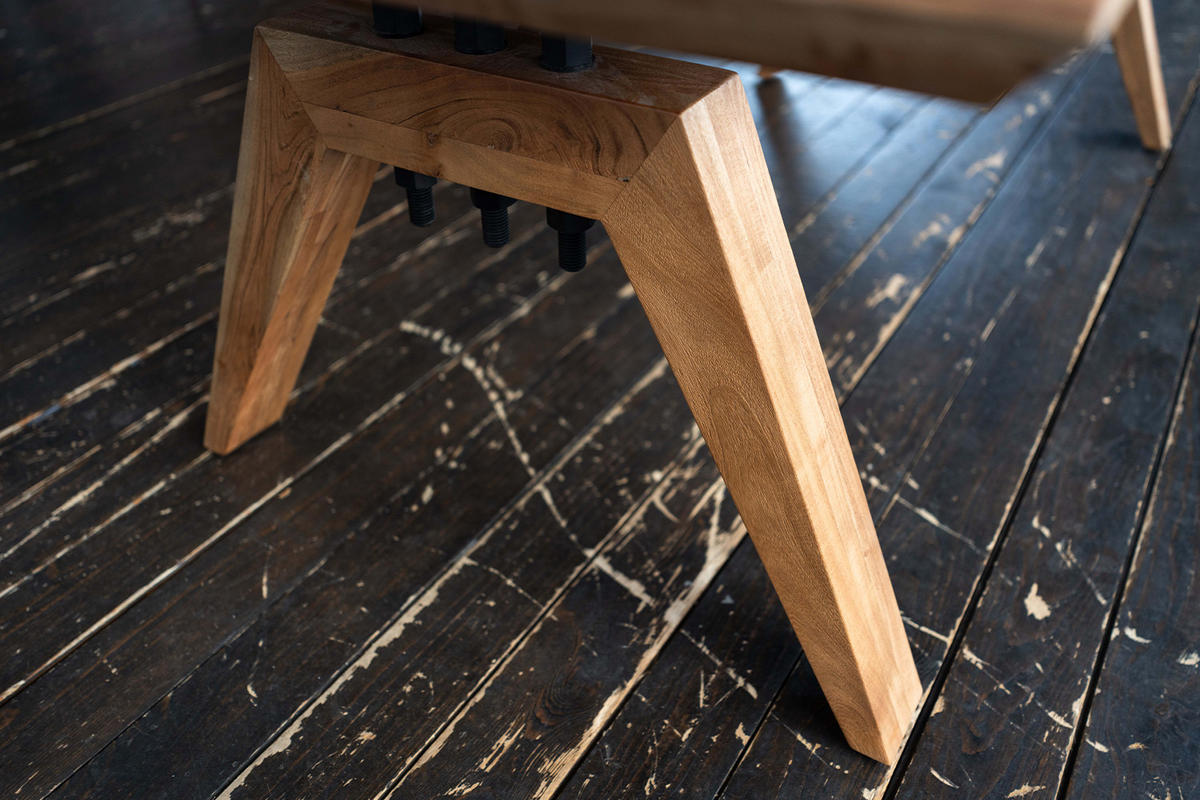 ESSTISCH MIT BAUMKANTE WOODY Braun Akazie - Schwarz/Braun, Akazienholz/Holz (240/100/78cm) - KAWOLA