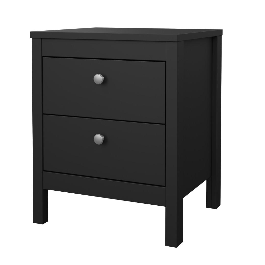 NACHTTISCH, Madrid, Schwarz, Melamin., 44 x 39 x 54 cm - Schwarz, Holzwerkstoff (44/54/39cm) - ebuy24