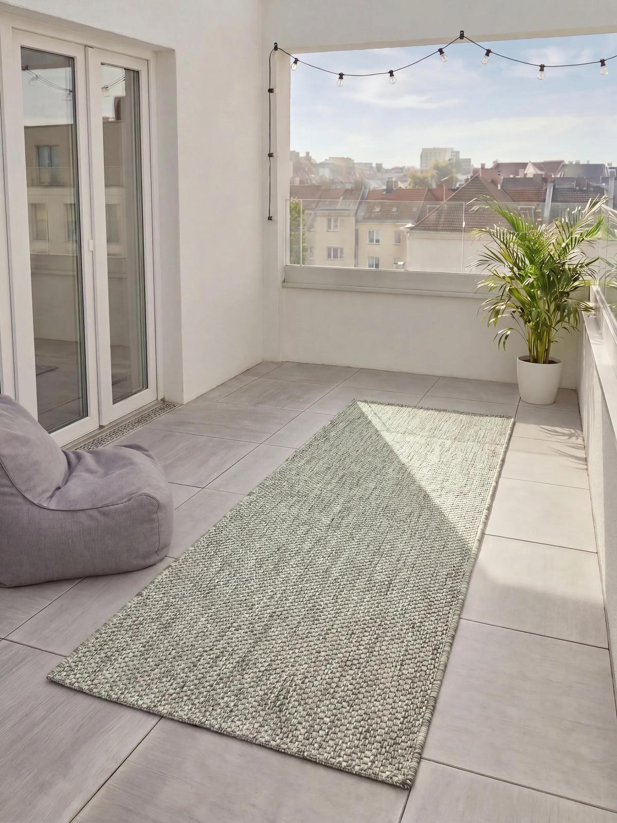 OUTDOORLÄUFER Iowa Dunkelgrau 80/300 cm - Dunkelgrau, Kunststoff/Textil (80/300cm) - benuta