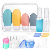 REISEFLASCHEN Set 18-teilig Silikon TSA-zugelassen BPA-frei - Multicolor, Kunststoff (6/3/10cm)