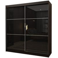 SCHWEBETÜRENSCHRANK VITALE 200/216/61 cm 2-türig Schwarz - Schwarz, Holzwerkstoff (200/216/61cm) - MASSENO