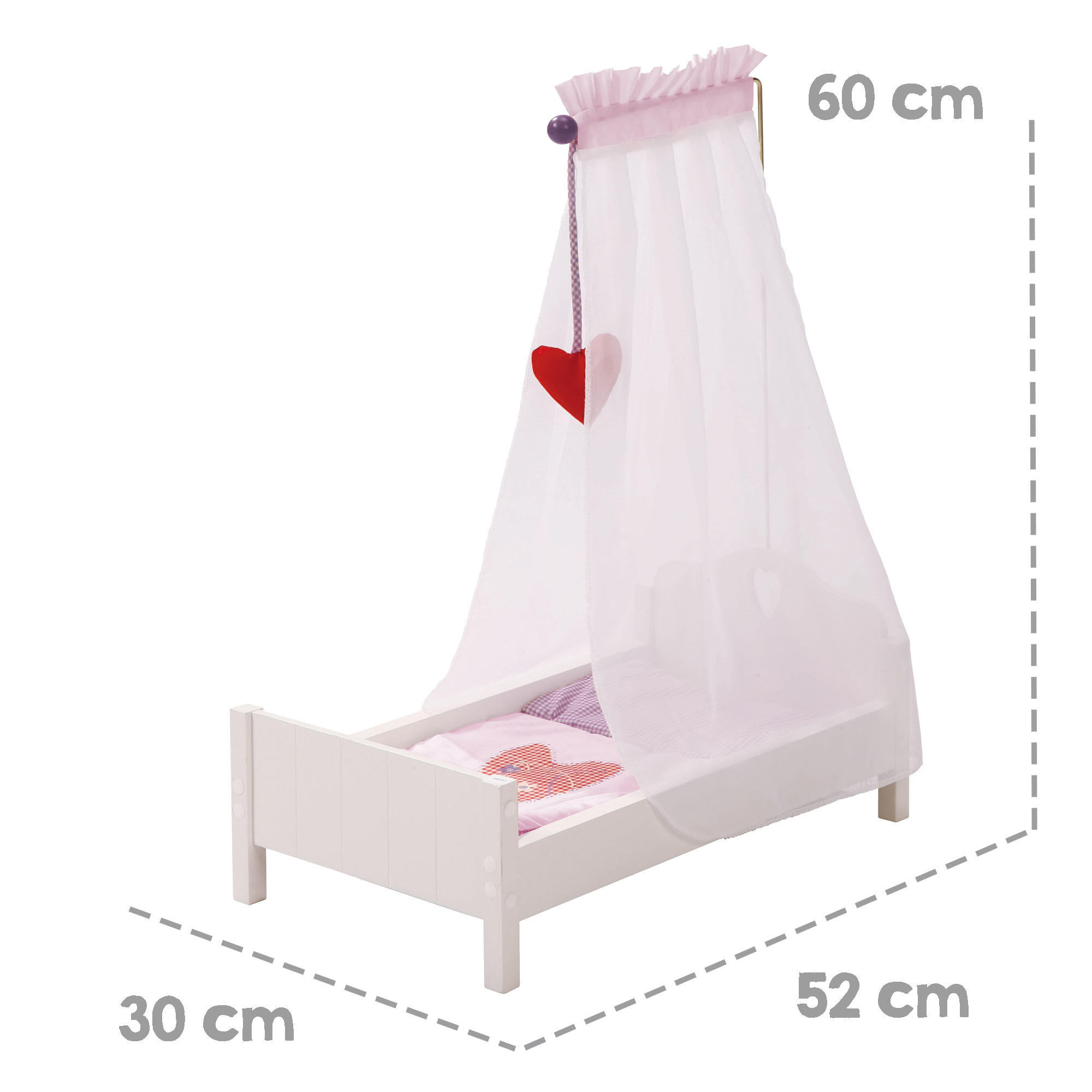 PUPPENSTANDBETT Fienchen - Weiß, Holzwerkstoff (30/60/52cm) - Roba