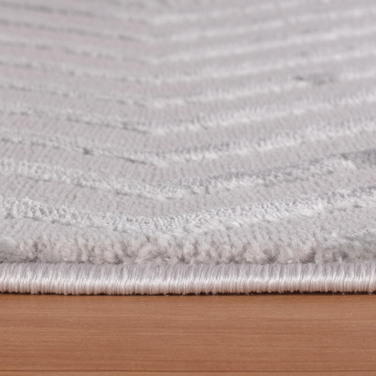 TEPPICH Kurzflor Skulptural Modern Waschbar Schlafzimmer Strapazierfähig Silber 140x200 cm – ILLER - Silberfarben, Textil (140/200cm) - KADIMA DESIGN