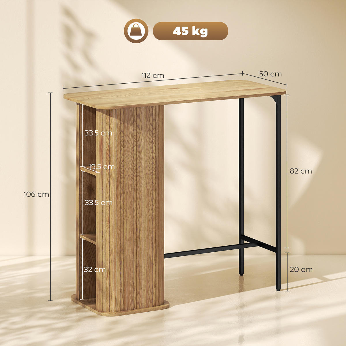 BARTISCH Naturholz 1 Stück - Beige, Kunststoff (112/50/106cm) - GiPP
