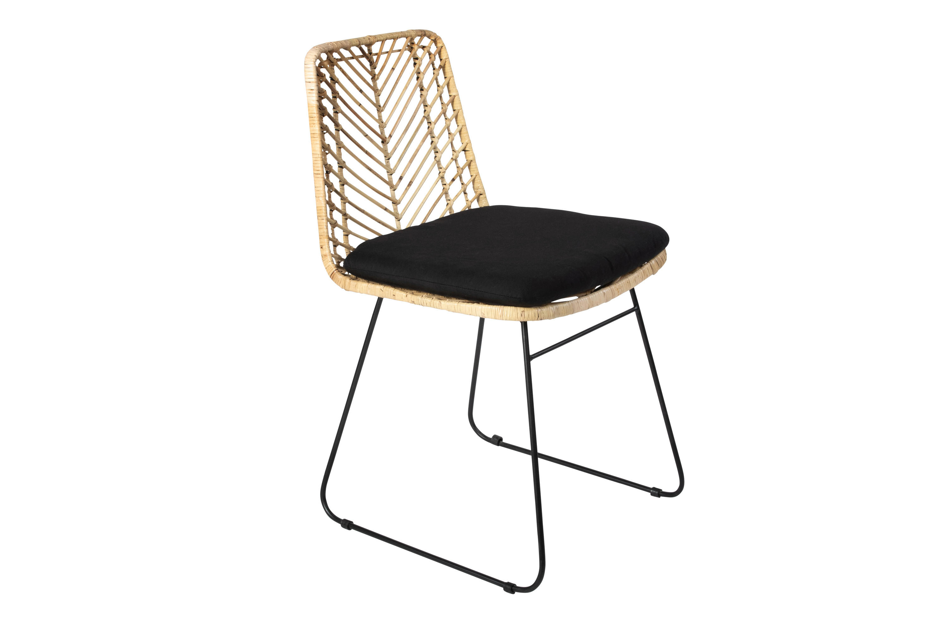 ESSZIMMERSTUHL KAIRO - Beige/Schwarz, Naturmaterialien/Metall (45/80/40cm) - SAM