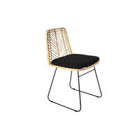 ESSZIMMERSTUHL KAIRO - Beige/Schwarz, Naturmaterialien/Metall (45/80/40cm) - SAM