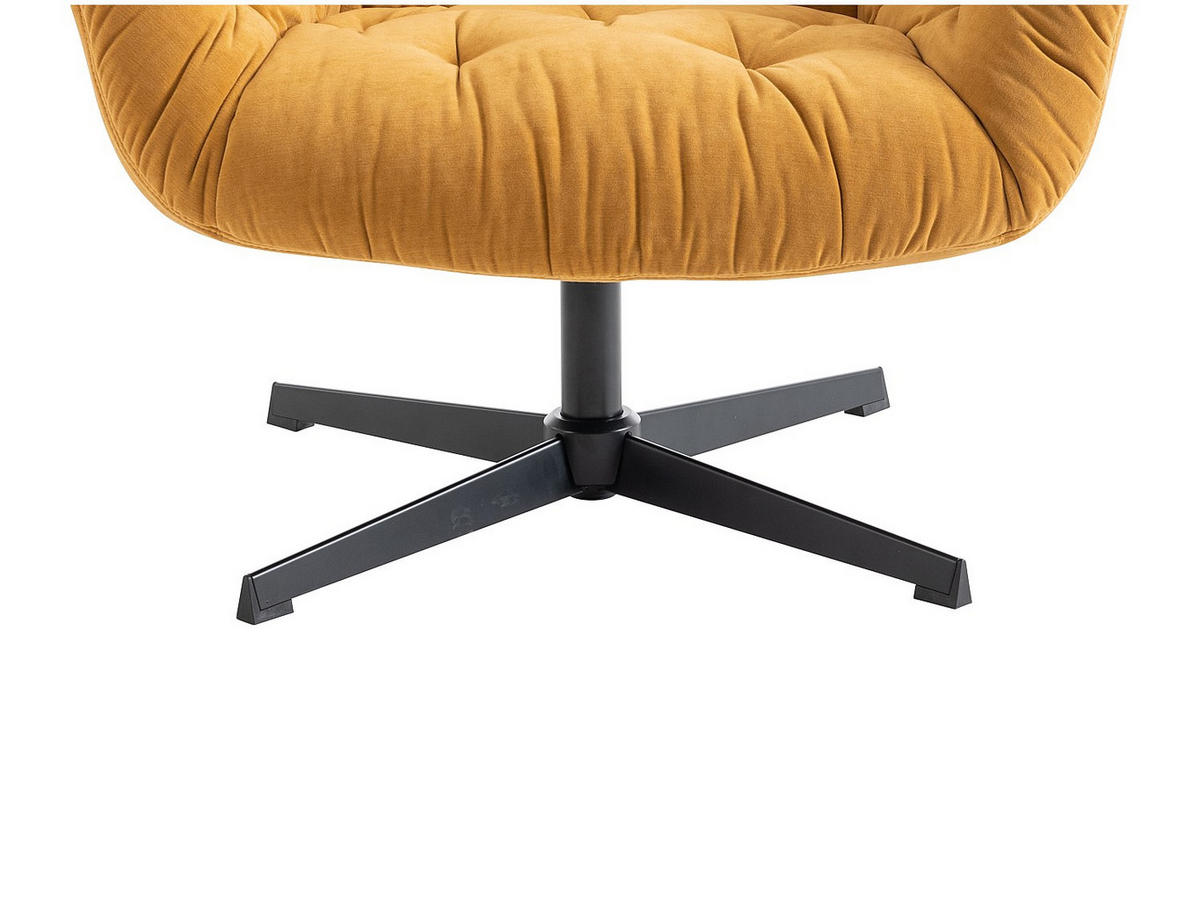 DREHSESSEL - Stoff - Gelb - OPHELIE - Gelb, Textil (83/87/83cm) - Vente-Unique