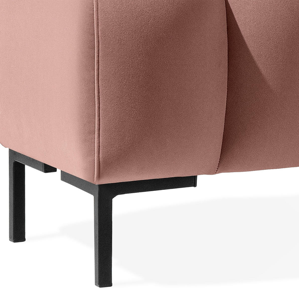POLSTERBANK Bettbank PECCO, Metallbeinen - Schwarz/Rosa, Holz/Textil (160/50/50cm) - KONSIMO®