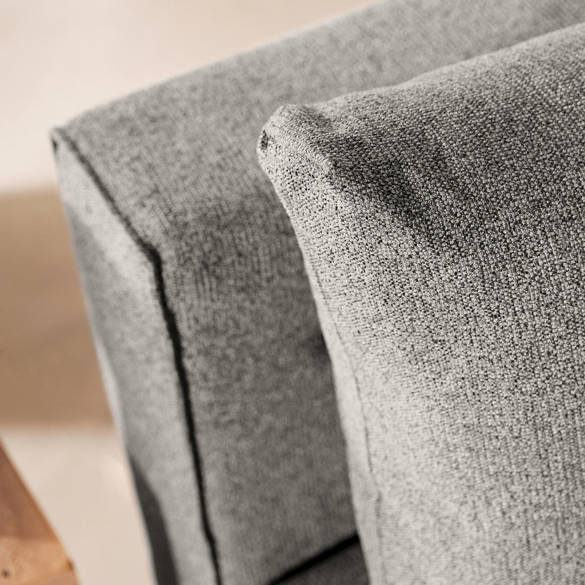 SCHLAFSOFA - Webstoff - Braun/Grau, Holz/Textil (200/86/102cm) - home24