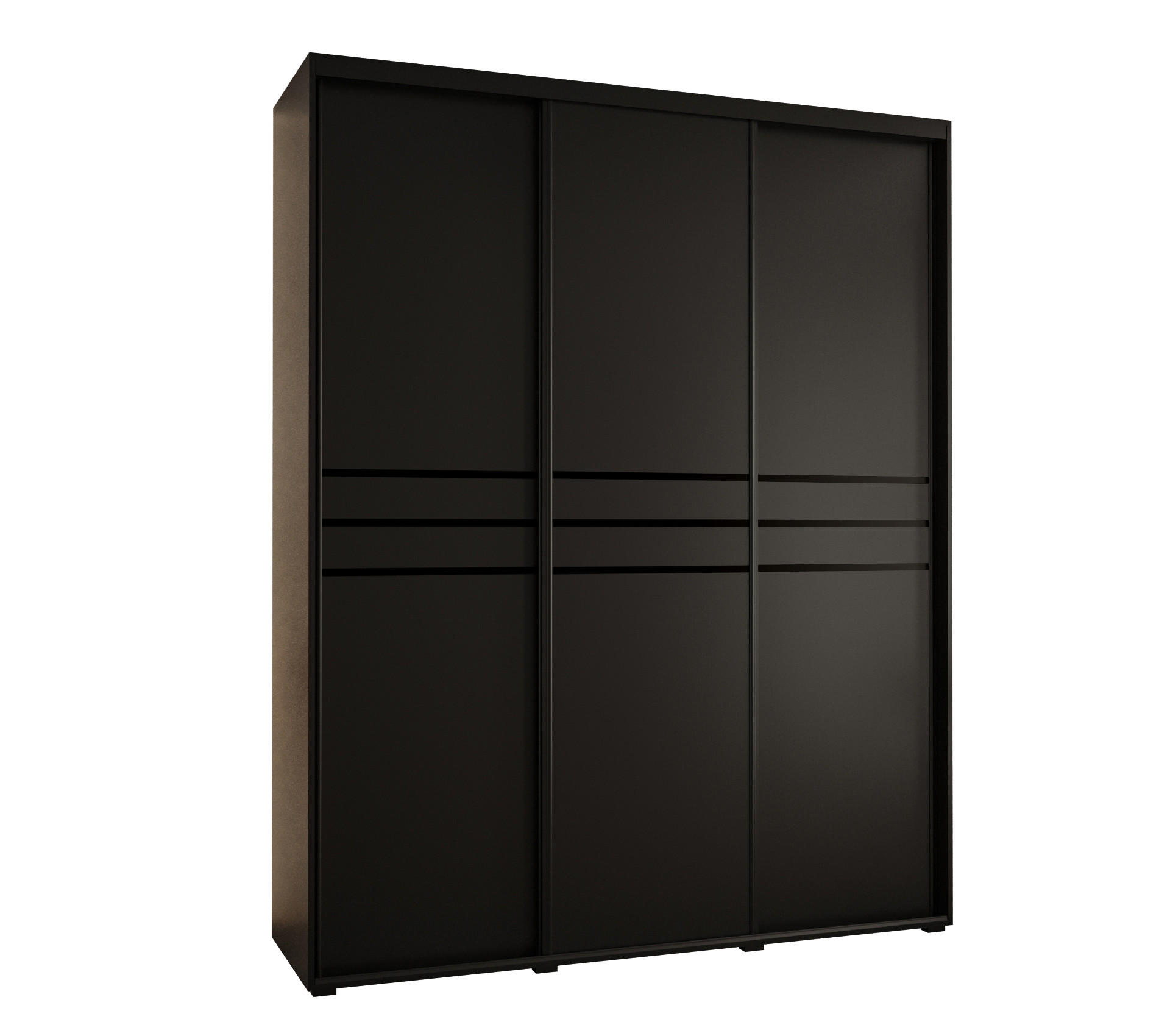Abiks Möbel Schwebetürenschrank Schwarz, Schwarz, Schwarz 190x235x45 cm