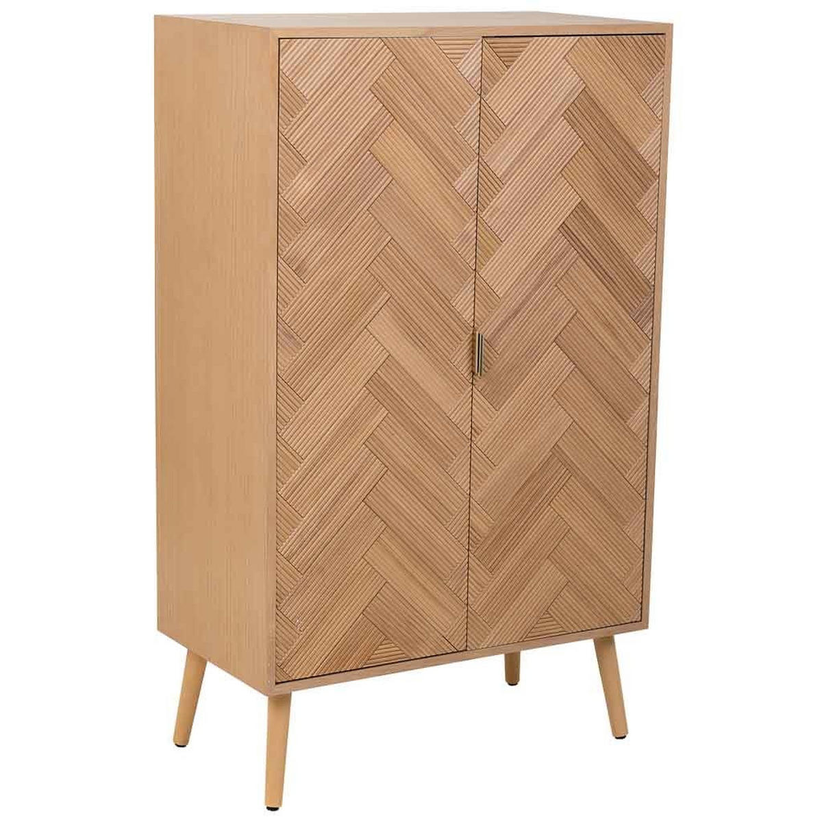 HIGHBOARD aus Holz mit 2 braunen Türen 76x42x125 cm - Braun, Holz (76/125/42cm) - Wanderlust