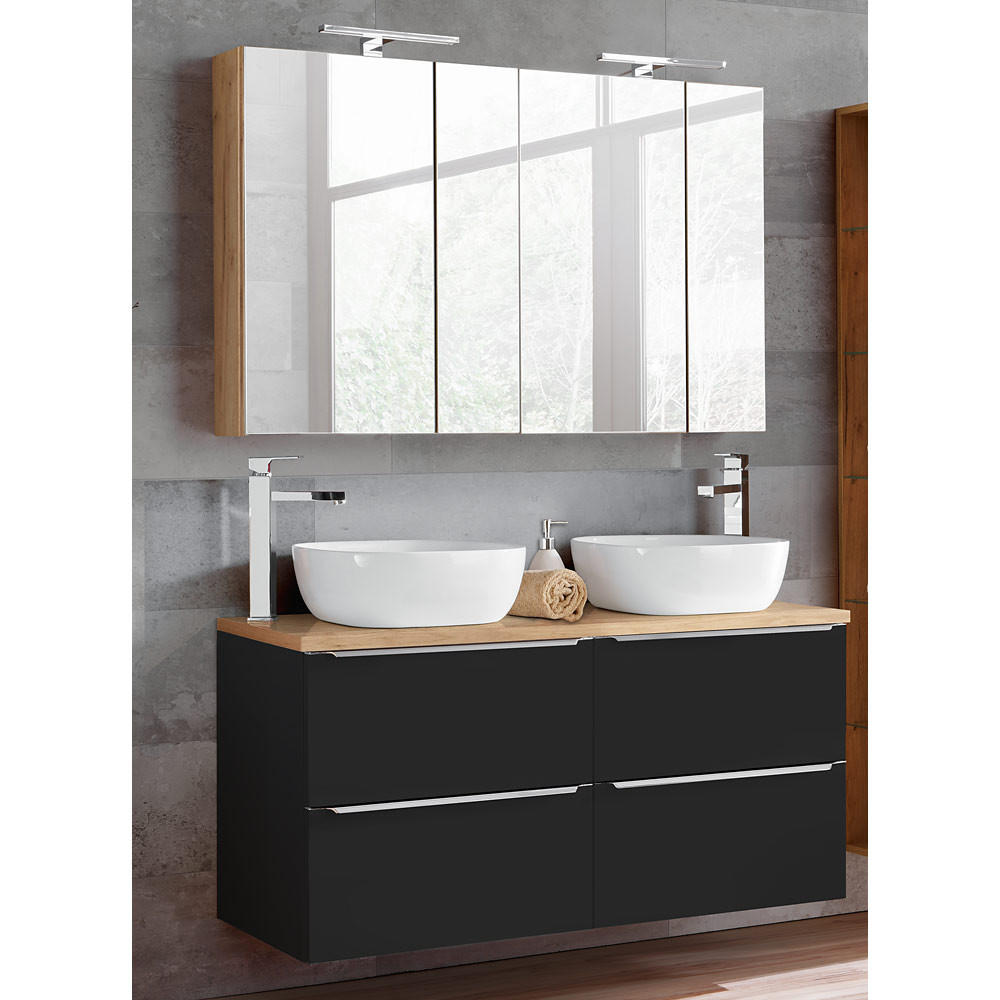 BADMÖBEL-SET 2-TLG. Toskana-56 - Anthrazit, Holzwerkstoff (120/200/46cm) - Lomado