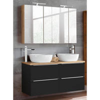 BADMÖBEL-SET 2-TLG. Toskana-56 - Anthrazit, Holzwerkstoff (120/200/46cm) - Lomado