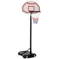 BASKETBALLKORB DE-10396 Schwarz - Rot/Weiß, Metall (49/73cm) - ComfortXL