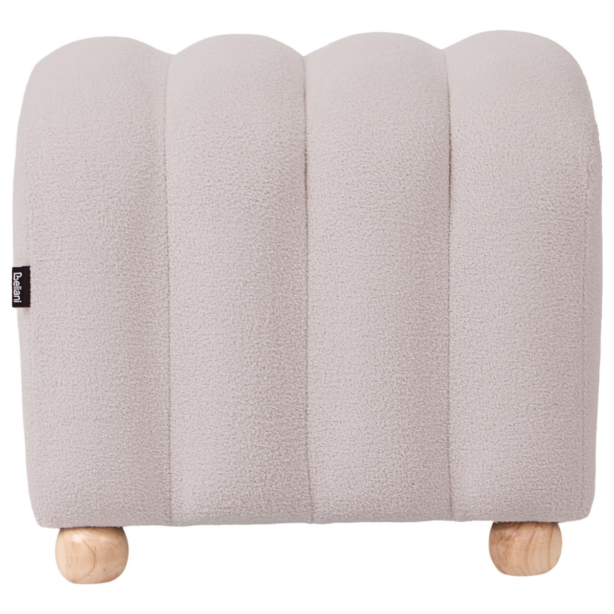 POUF Bouclé Cremeweiß Idyllwild - Weiß, Textil (49/45/39cm) - Beliani