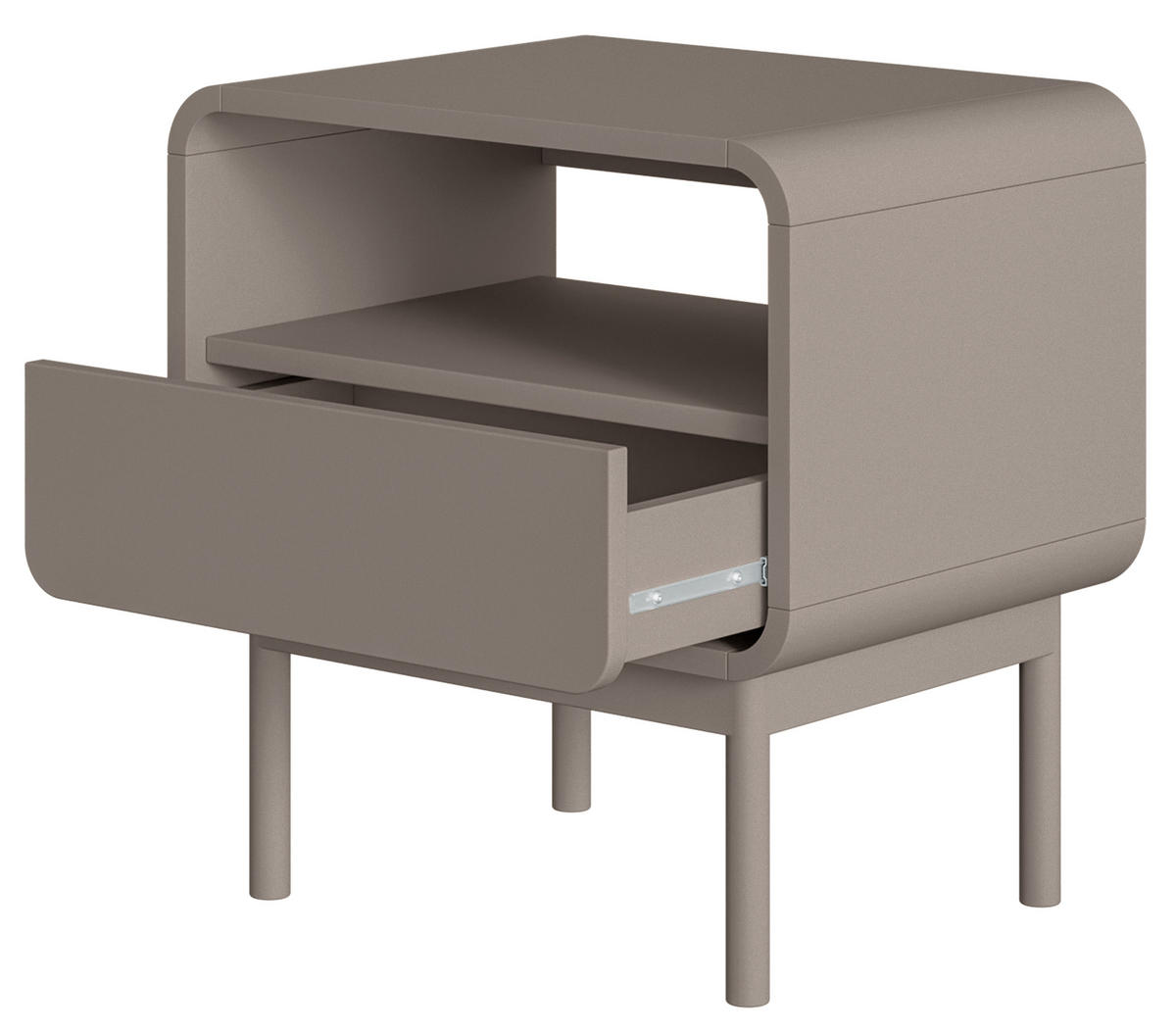 NACHTTISCH ORO Dunkelbeige mit Schublade 54 cm - Beige/Braun, Holz/Holzwerkstoff (53.8/61.1/40cm) - Selsey