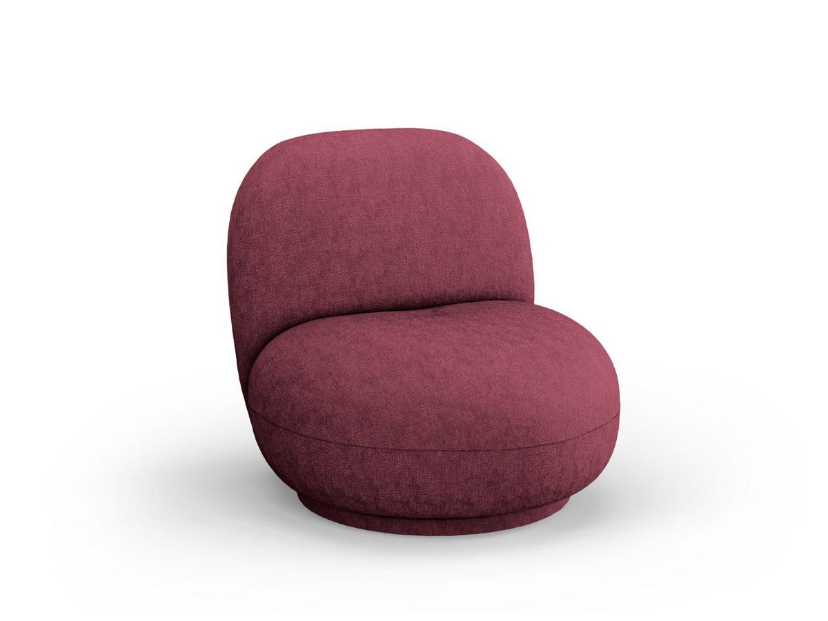 DREHSESSEL Chuck aus Chenille-Stoff karmesinrot - Rot, Textil (77/80/78cm) - Micadoni