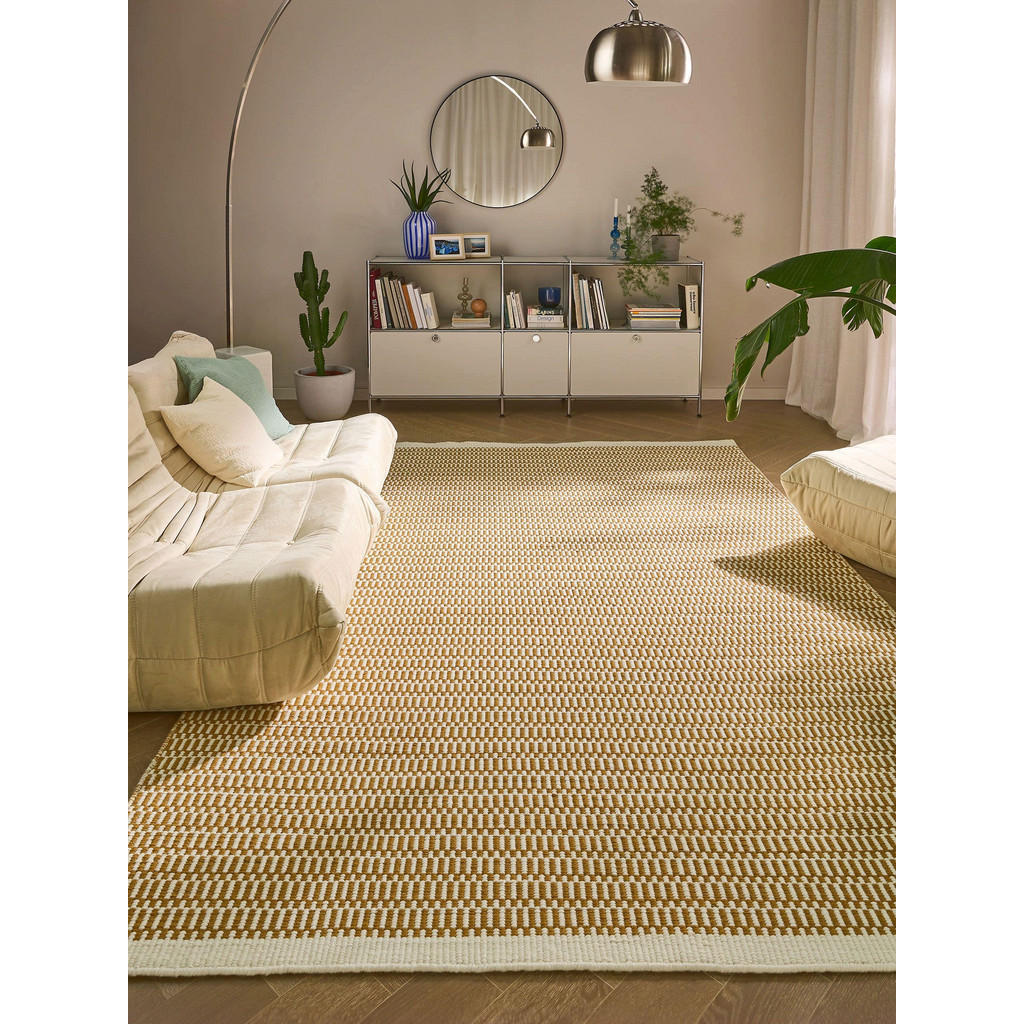 Thumbnail - benuta Pure Wollteppich, Braun, Textil, Gestreift, Rechteckig, 120x170 cm, für Fußbodenheizung geeignet, in verschiedene...