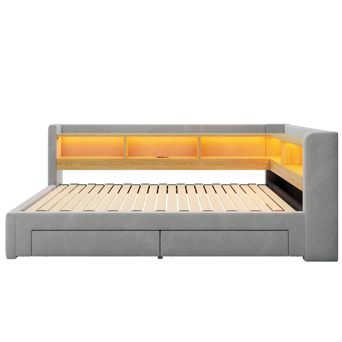 AUSZIEHBETT 90/180/200 cm, DE-41720, in Grau - Grau, Metall (90/200cm) - ComfortXL