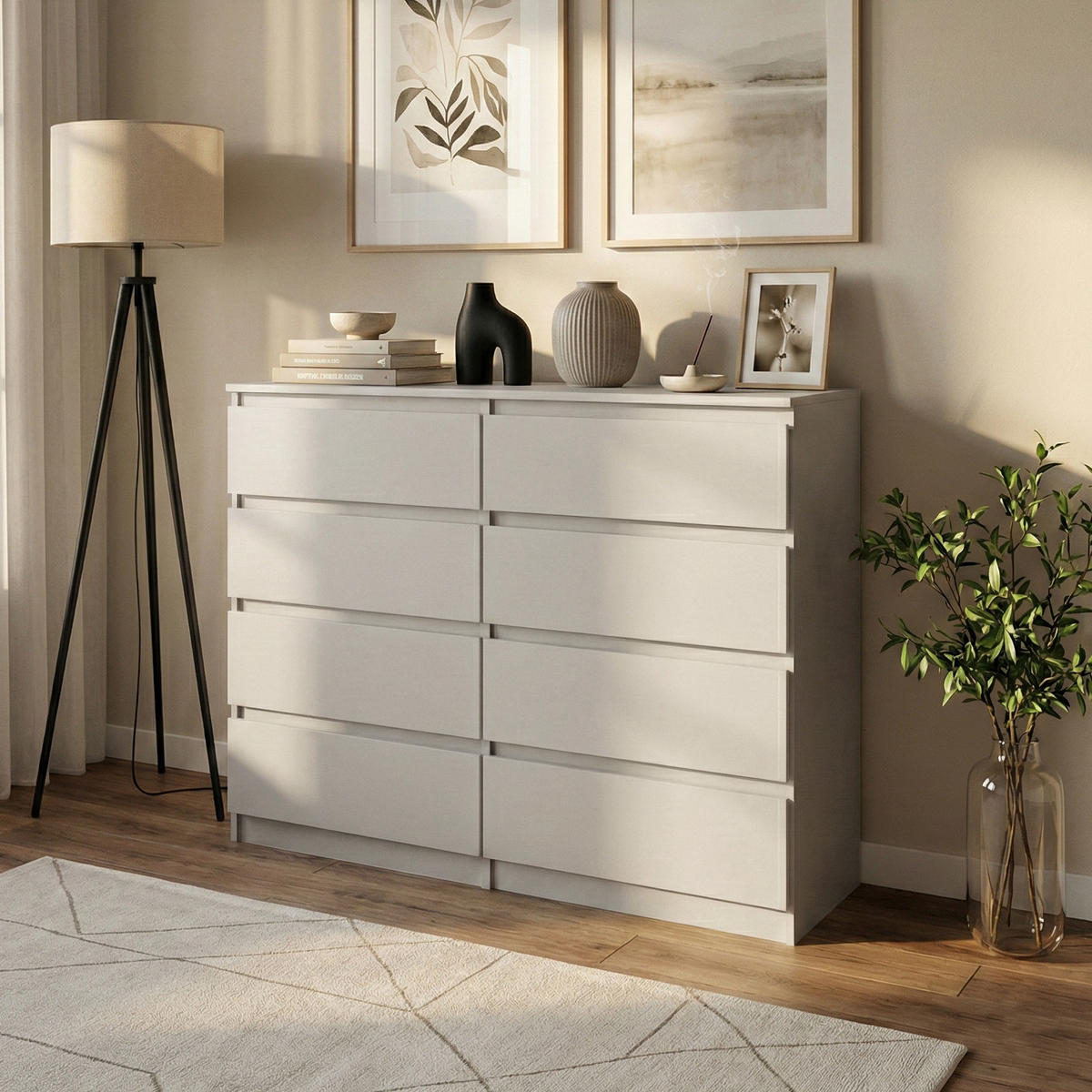 KOMMODE Lemon mit 8 Schubladen, 100 cm, Kaschmir - Kaschmir, Holzwerkstoff (100/97/40cm) - Beautysofa