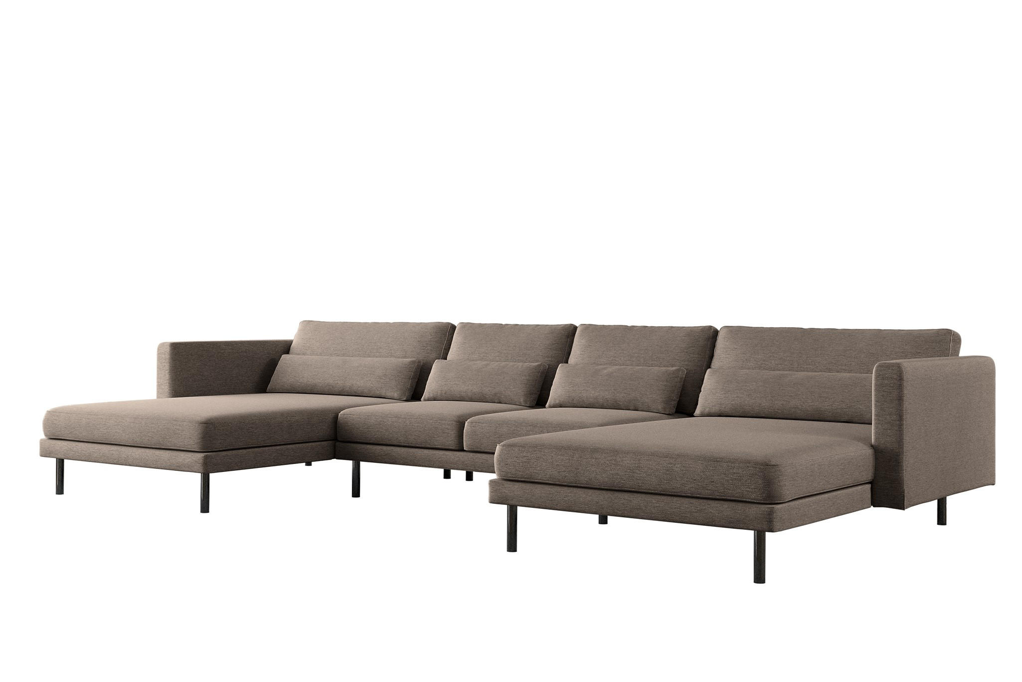 WOHNLANDSCHAFT Agada In Verita - Braun, Holzwerkstoff/Textil (391/83/174cm) - Fun Möbel