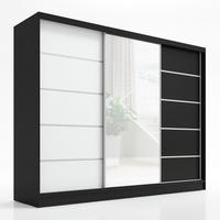 SCHWEBETÜRENSCHRANK 200 cm AURELIA 1 Farbe: Schwarz, Weiß, Schwarz - Schwarz/Weiß, Holzwerkstoff (200/215/60cm) - A&J MöbelLand