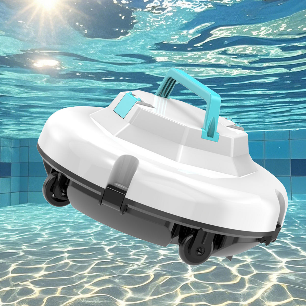 POOLROBOTER, Geeignet Für Flächen Unter 100 m² (EU-Stecker) - Weiß, Kunststoff (33/16/33cm) - Authentics