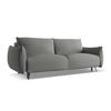 3-SITZER SOFA mit Schlaffunktion Chenille Stoff Grau - Schieferfarben/Schwarz, Textil/Metall (230/86/105cm) - LaMiaSofa