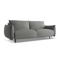 3-SITZER SOFA mit Schlaffunktion Chenille Stoff Grau - Schieferfarben/Schwarz, Textil/Metall (230/86/105cm) - LaMiaSofa