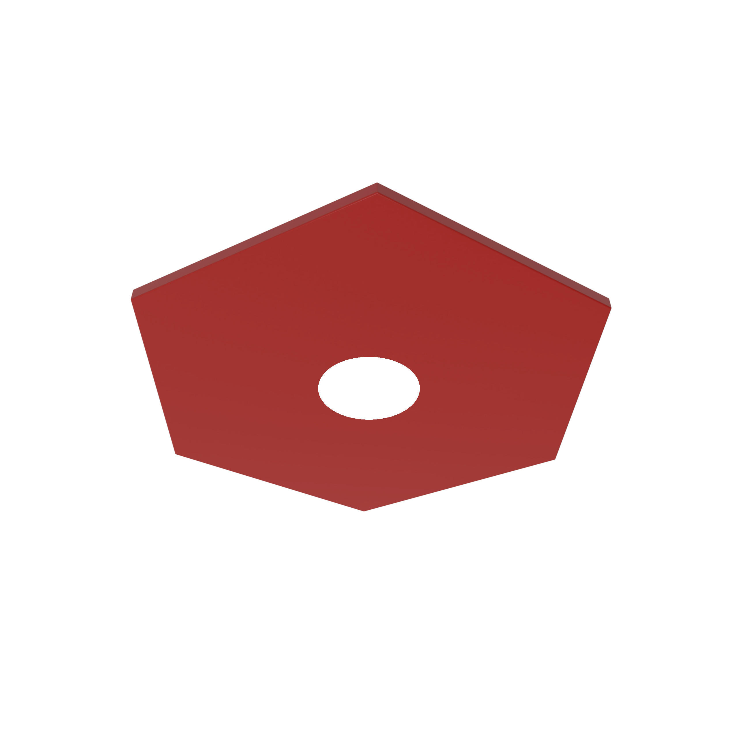 DECKENLEUCHTE River Hex X1 - Rot, Metall (25/25/4cm) - Lumicom