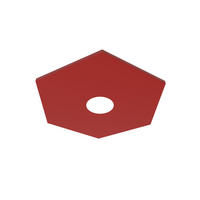 DECKENLEUCHTE River Hex X1 - Rot, Metall (25/25/4cm) - Lumicom