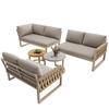 LOUNGESET Modular 5-6 Personen Beige Mit Verstellbaren Füßen - Beige, Metall - FLIEKS