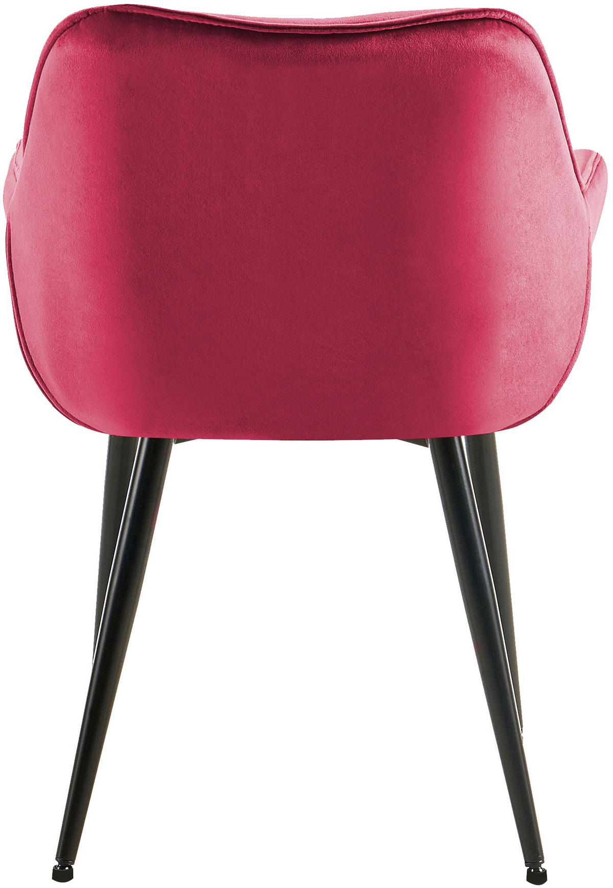 ARMLEHNENSTUHL 4er Set Samt rot - Rot/Schwarz, Textil/Metall (58/83/62cm) - CLP