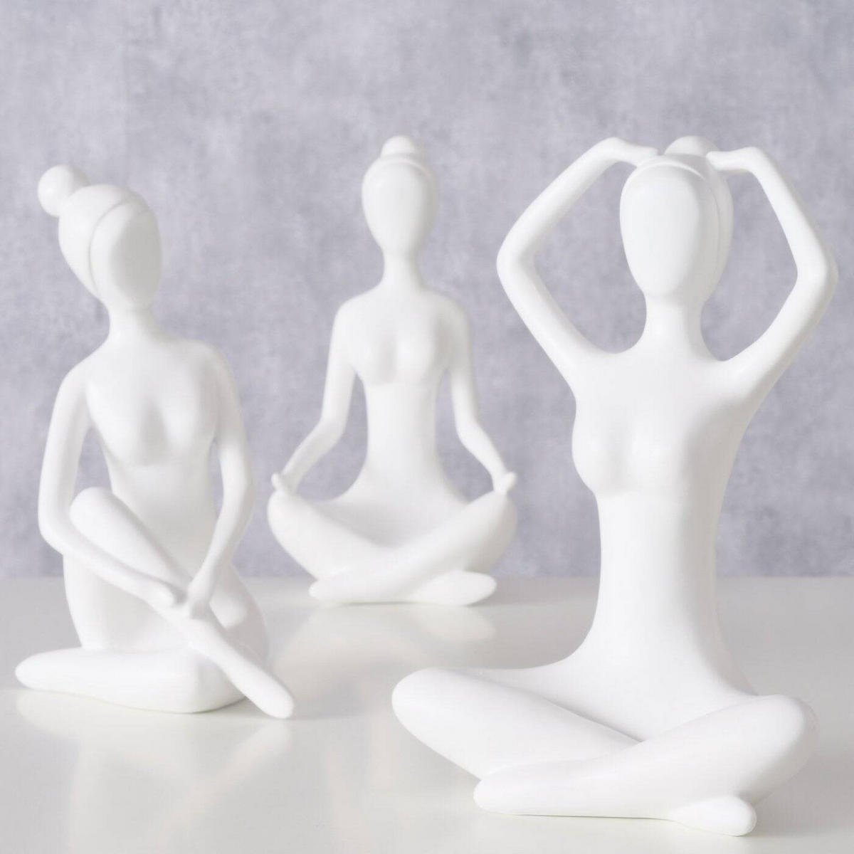 YOGA Figur 29 cm - Weiß, Kunststoff (15/29/20cm) - Boltze Home