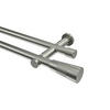 GARDINENSTANGEN-SET Platon Tanara 200 cm, 2-läufig (ohne Ringe), 20 mm Ø Edelstahl-Optik - Edelstahlfarben/Silberfarben, Metall (200cm) - INTERDECO