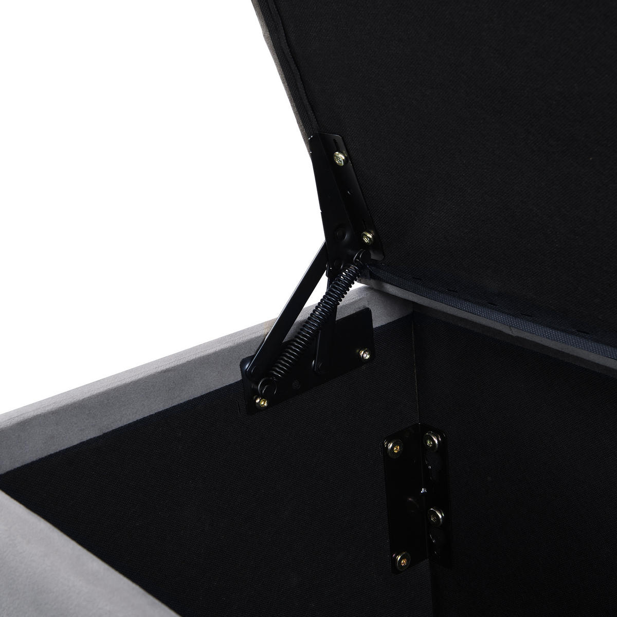 POLSTERBANK 138x41x42 cm Grau Samt mit Stauraum - Grau, Textil - FLIEKS