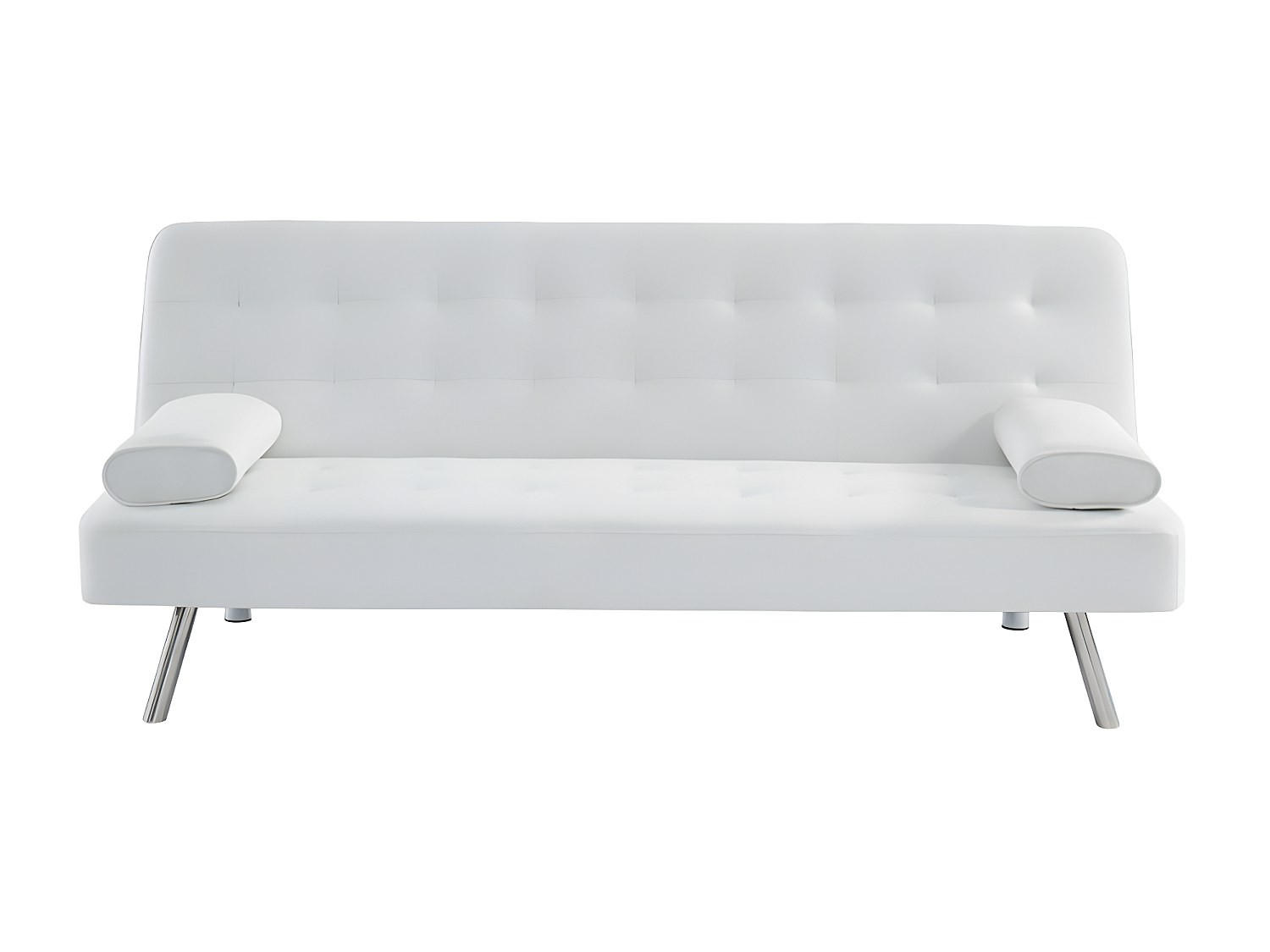 SCHLAFSOFA - 2 Personen - Kunstleder - Weiß - - Weiß, Leder (186/76/83cm) - Vente-Unique