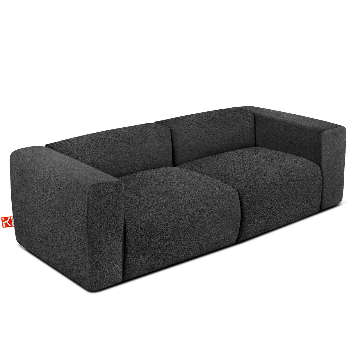2,5-SITZER SOFA BUFFO, Dunkelgrau - Dunkelgrau, Holz/Holzwerkstoff (250/73/96cm) - KONSIMO®