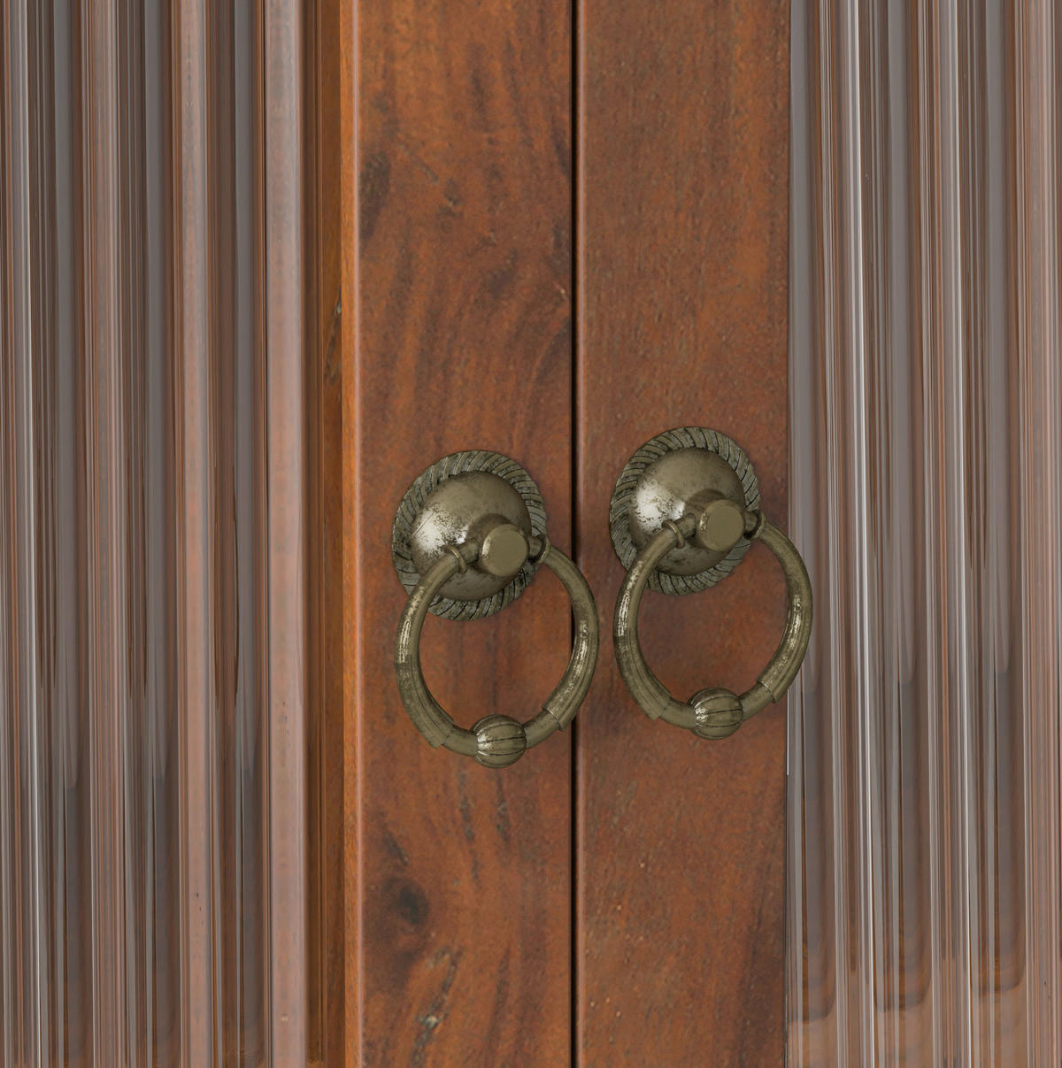 KÜCHENOBERSCHRANK 63x18x60cm in Braun aus Massivholz & Glas,wandmontiert - Braun, Holzwerkstoff (63/60/18cm) - Modfu