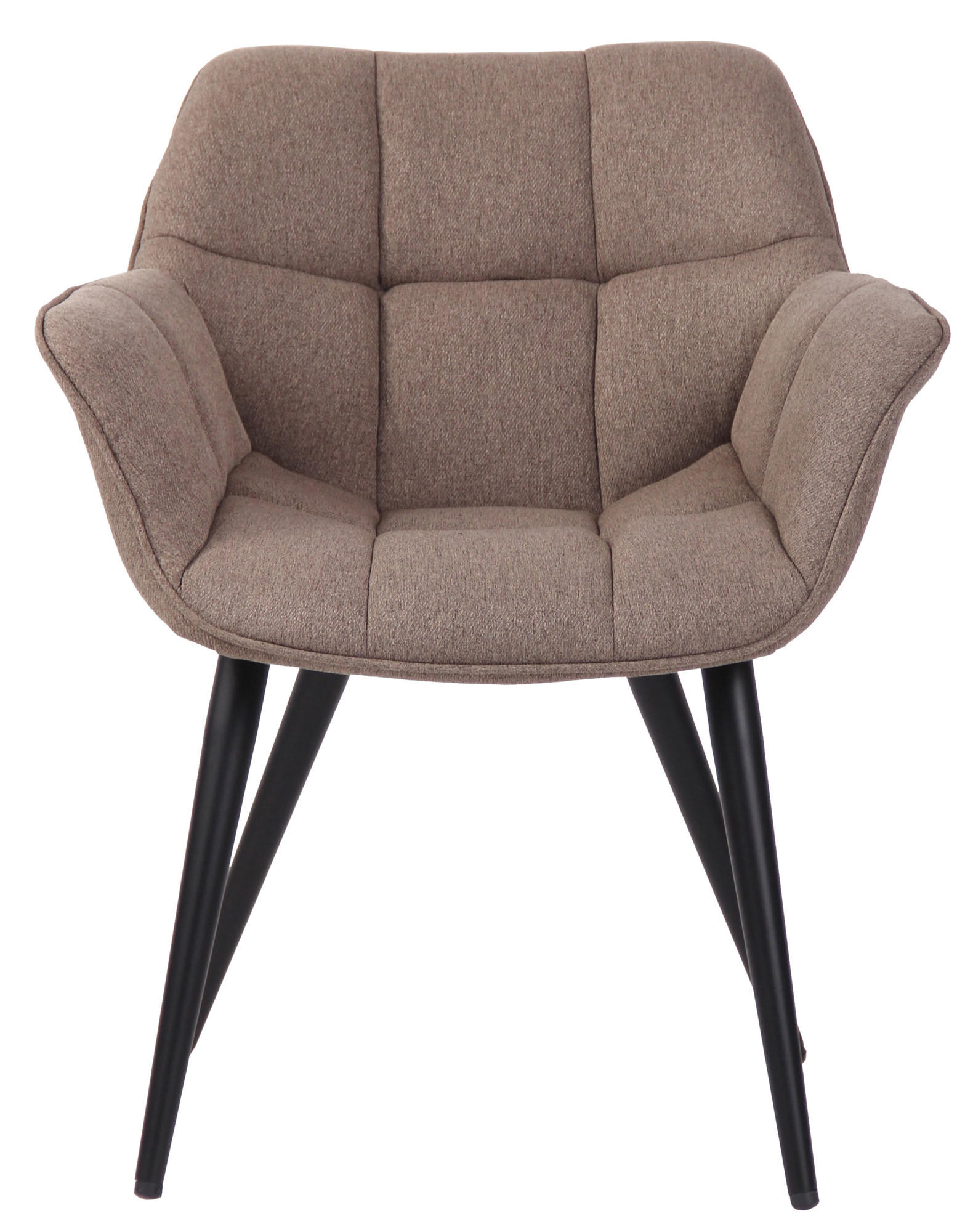 ESSZIMMERSTUHL Rosini Stoff, Gestell Metall matt Schwarz Taupe - Taupe/Schwarz, Textil/Metall (64/84/60cm) - TPFLiving