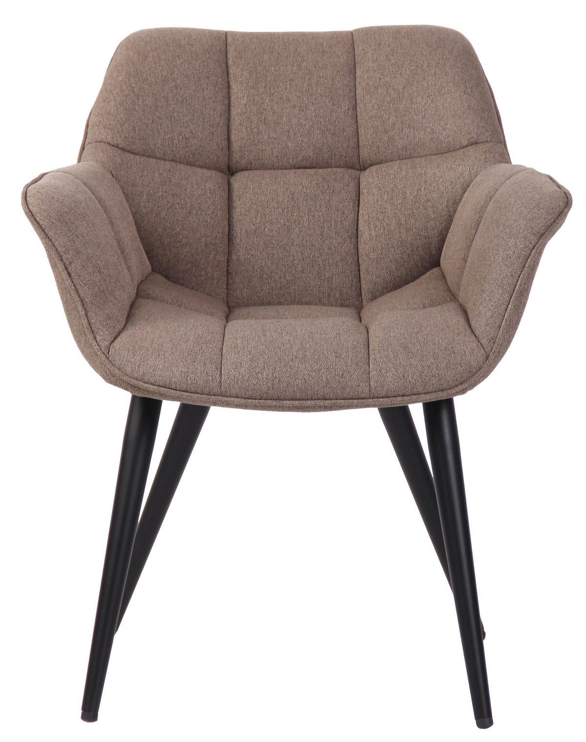 ESSZIMMERSTUHL Rosini Stoff, Gestell Metall matt Schwarz Taupe - Taupe/Schwarz, Textil/Metall (64/84/60cm) - TPFLiving