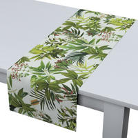 TISCHLÄUFER Tropical Island, grün und weiß, 40x130 cm - Weiß/Grün, Textil (40/130cm) - Dekoria