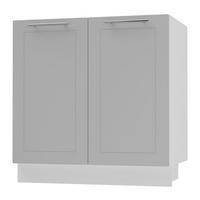 SPÜLENUNTERSCHRANK Bari D8Z/80 Weiß / RAL 7040 fenstergrau 80 / 50 / 82cm - Weiß/Grau, Holz/Holzwerkstoff (80/82/50cm) - Feldmann-Wohnen