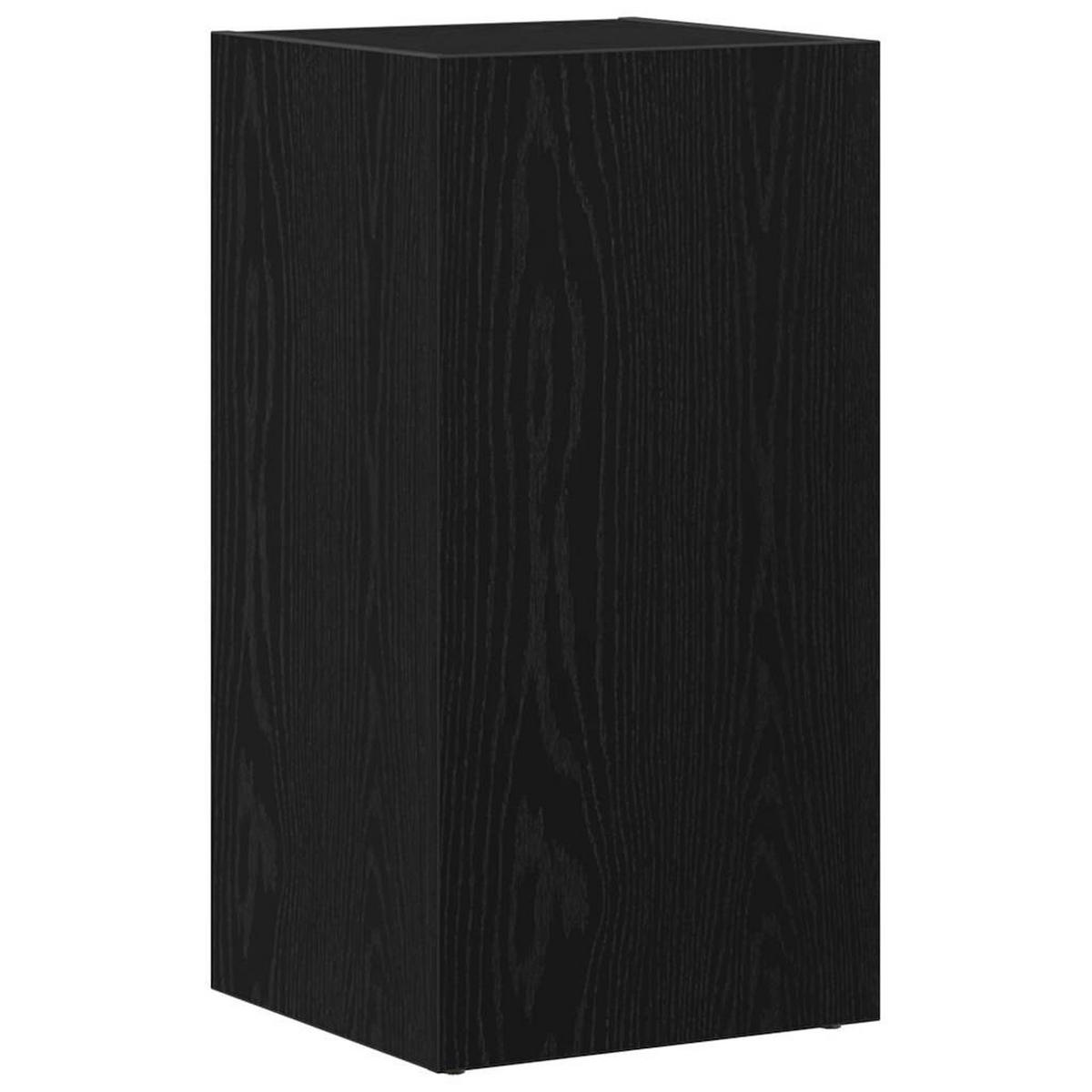 LP-AUFBEWAHRUNGSBOX Schwarz Eichen-Optik 71/34/36Cm - Schwarz, Holzwerkstoff (34/36/71cm) - vidaXL
