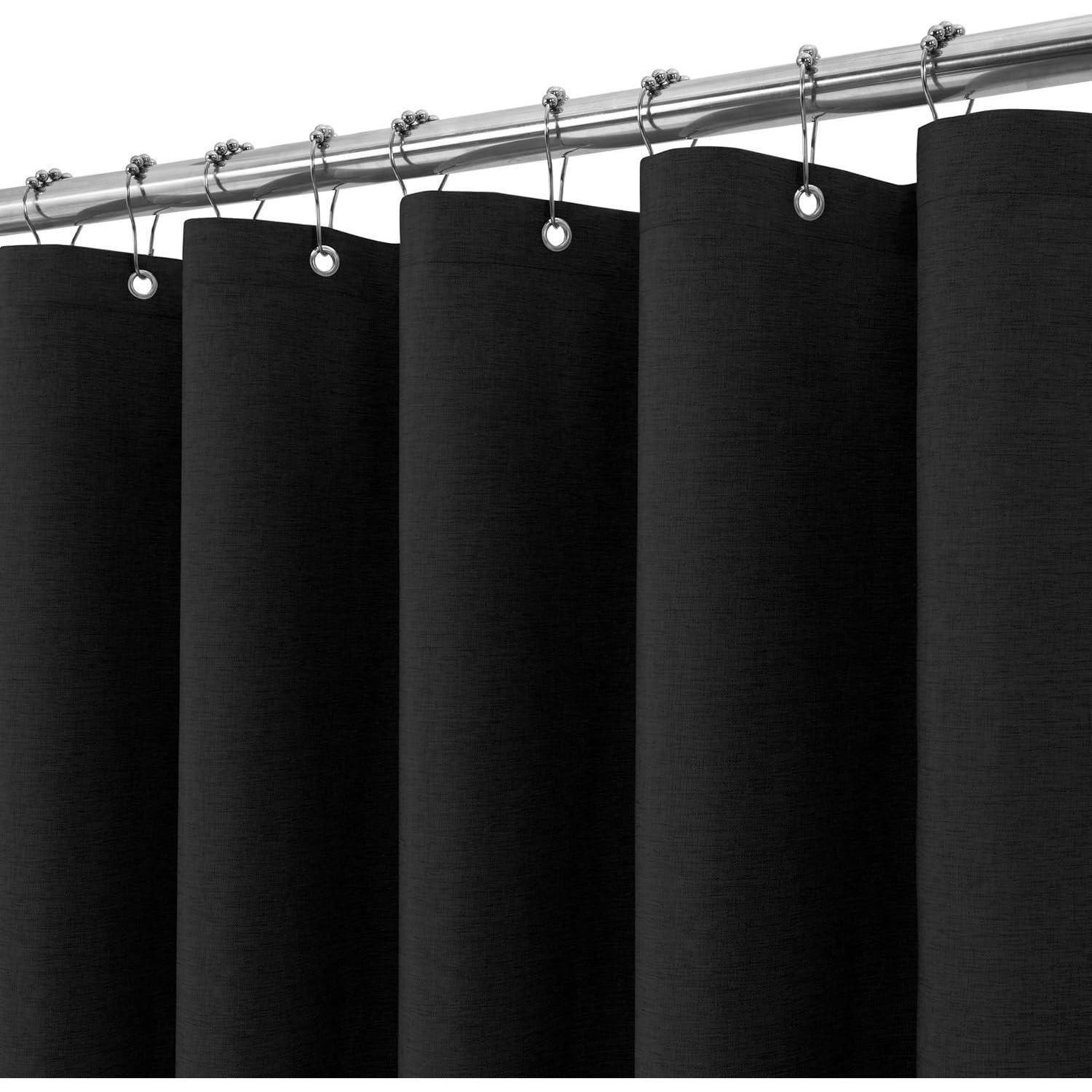 DUSCHVORHANG Leinen Schwarz 182 x 244 cm - Schwarz, Textil (182/244cm)
