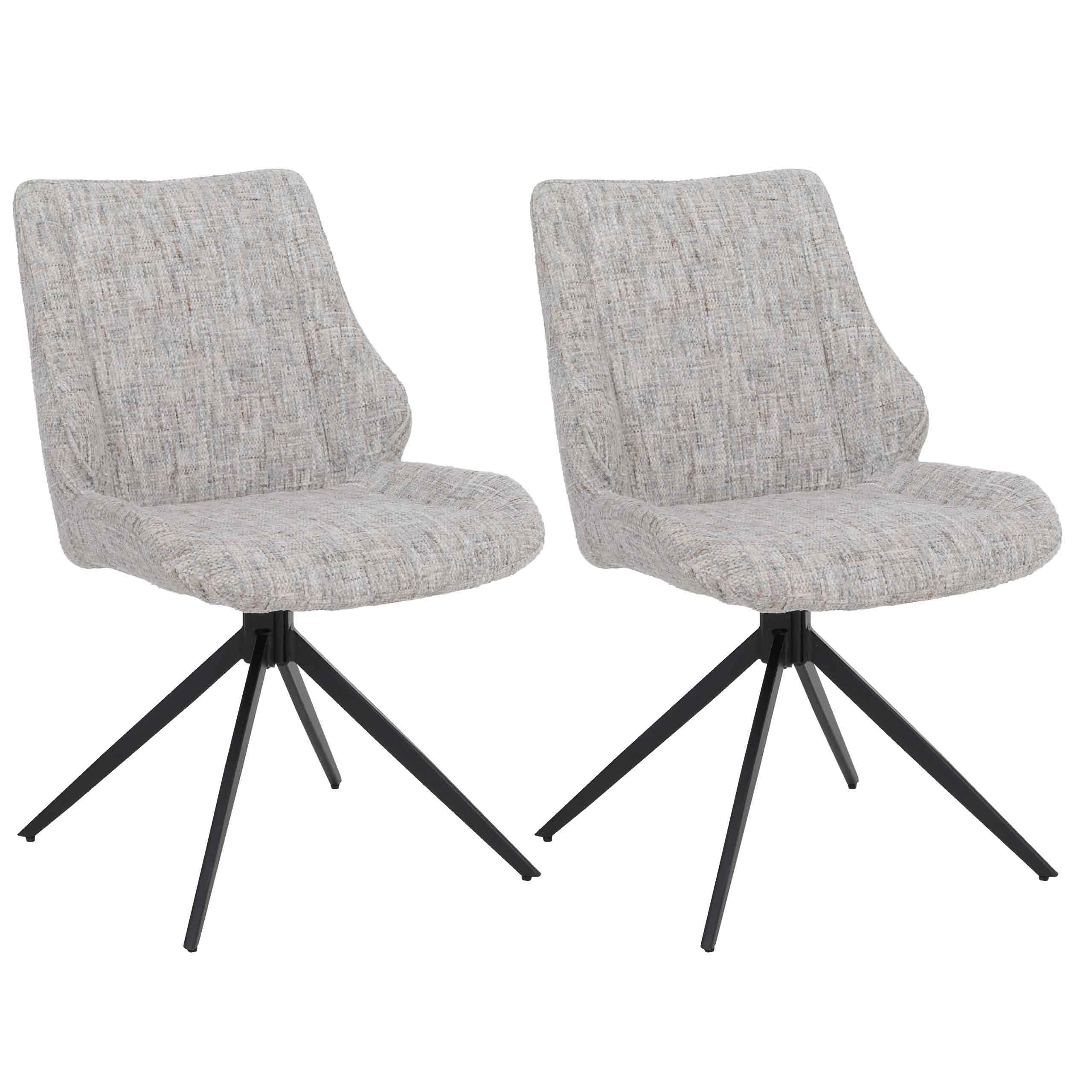 ESSZIMMERSTUHL Schwarz, Cremeweiß 2er-Set - Creme/Schwarz, Textil (55/88/63cm) - MCW