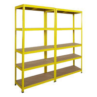 WOHNREGAL 2er YELLOW BEE Set, HxBxT 180x90x40cm, Fachlast 175kg, 5 Ebenen, Gelb - Gelb, Metall (180/180/40cm) - BERLINLODGE