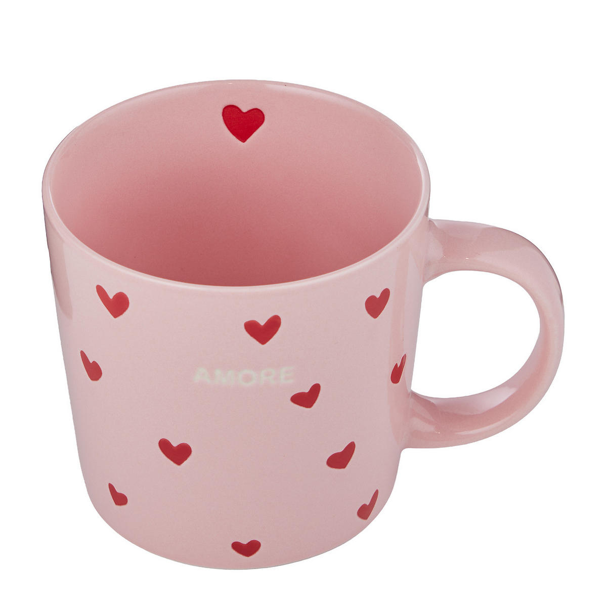 TASSE (6er-Set) Good Vibes Amore - Pink, Keramik (0.4L) - Butlers